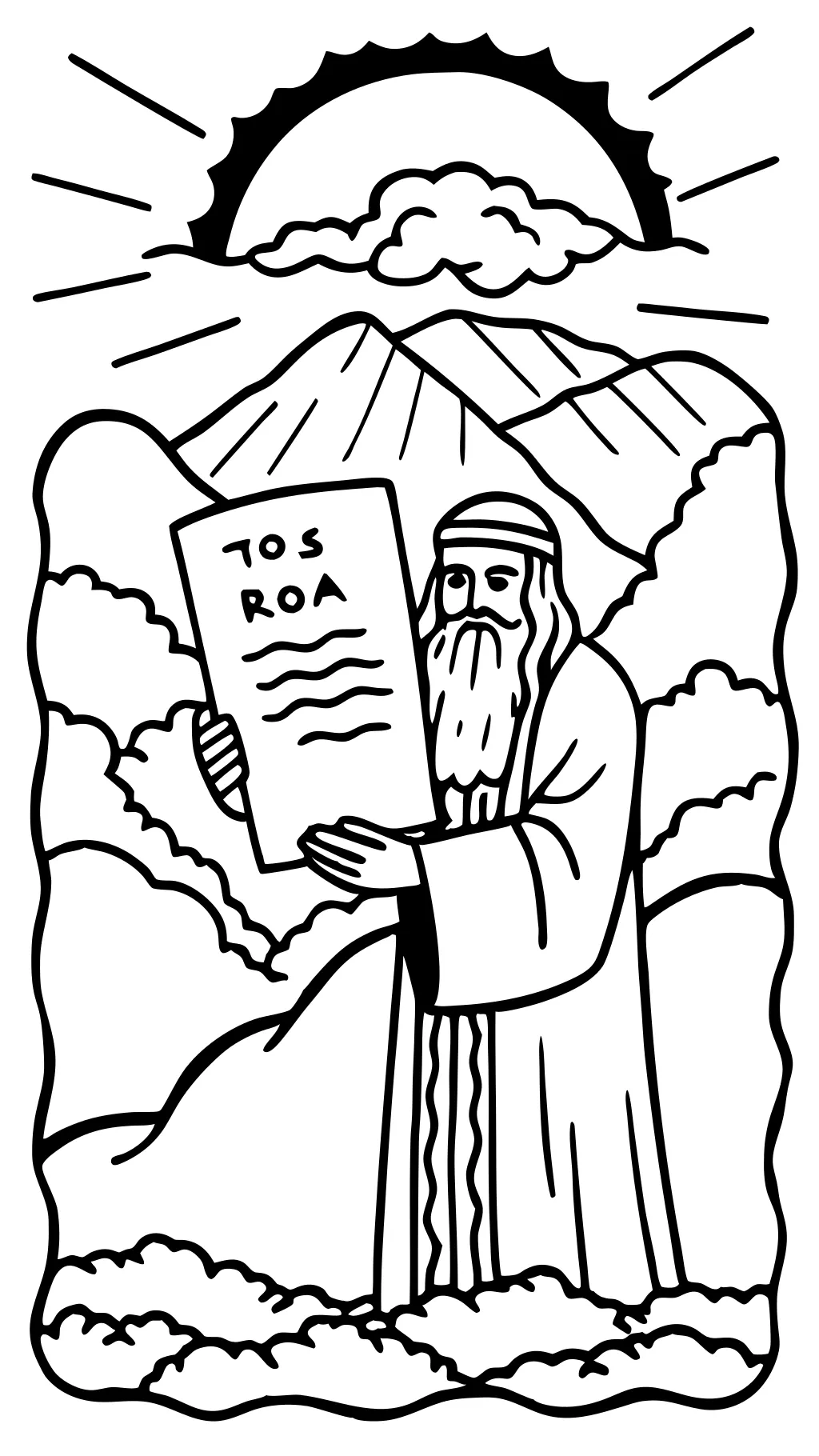 coloring pages moses ten commandments